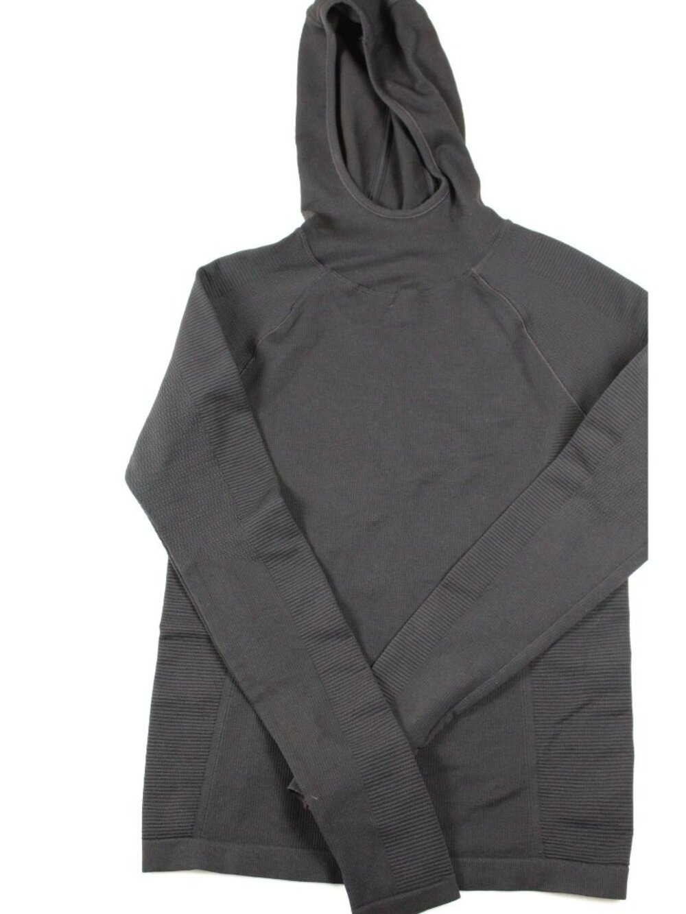 Athleta Black Seamless Hooded Pullover Sweatshirt Womens M